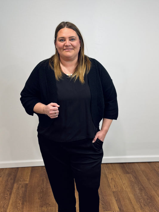 Tribal Black Cocoon Cardigan