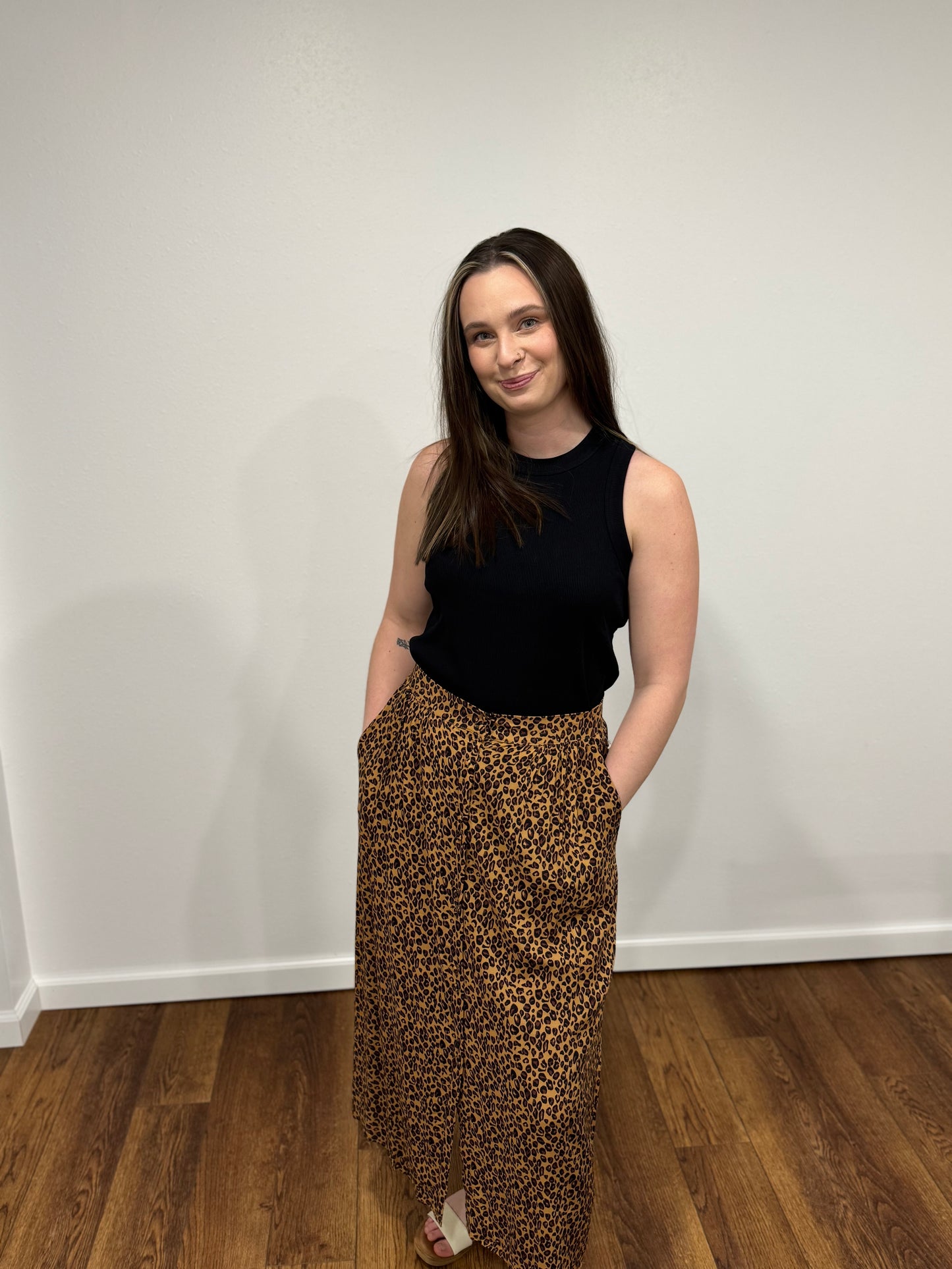 Leopard Midi Skirt