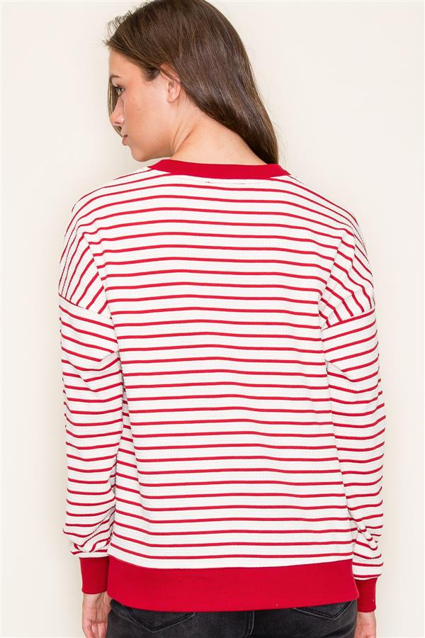 Red Stripe Sweatshirt