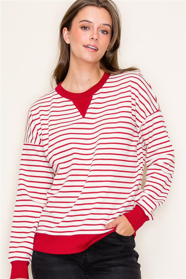 Red Stripe Sweatshirt