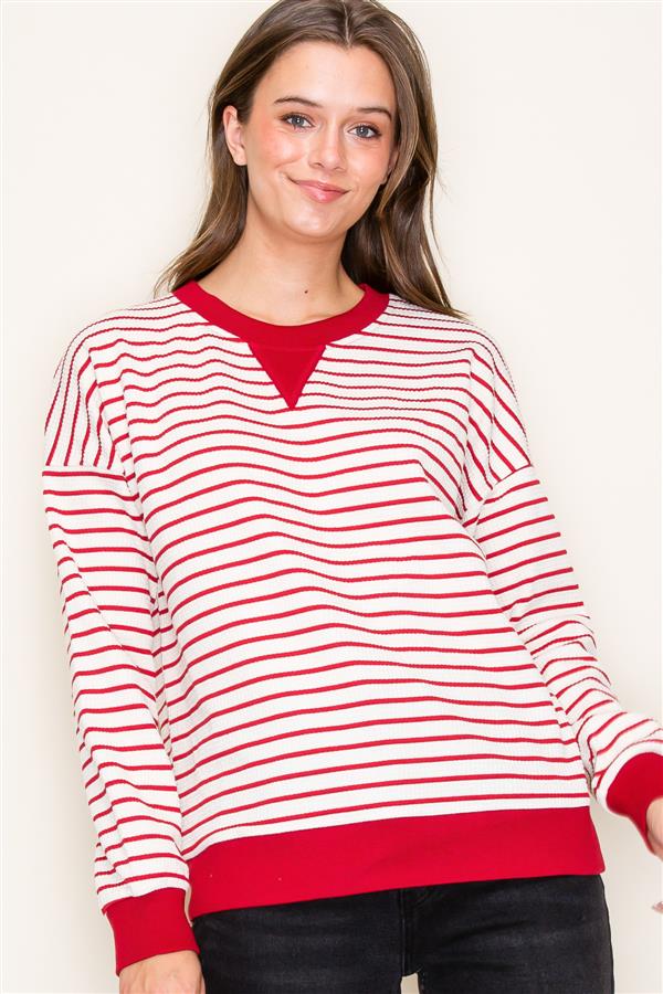 Red Stripe Sweatshirt