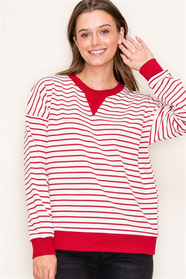 Red Stripe Sweatshirt