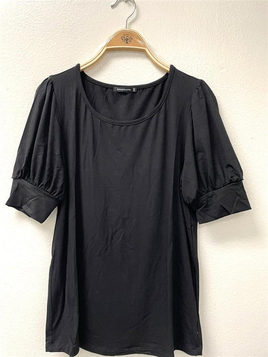 Black Puff Sleeve Top