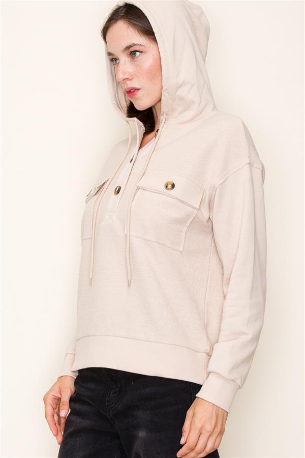 Oatmeal Hoodie Top