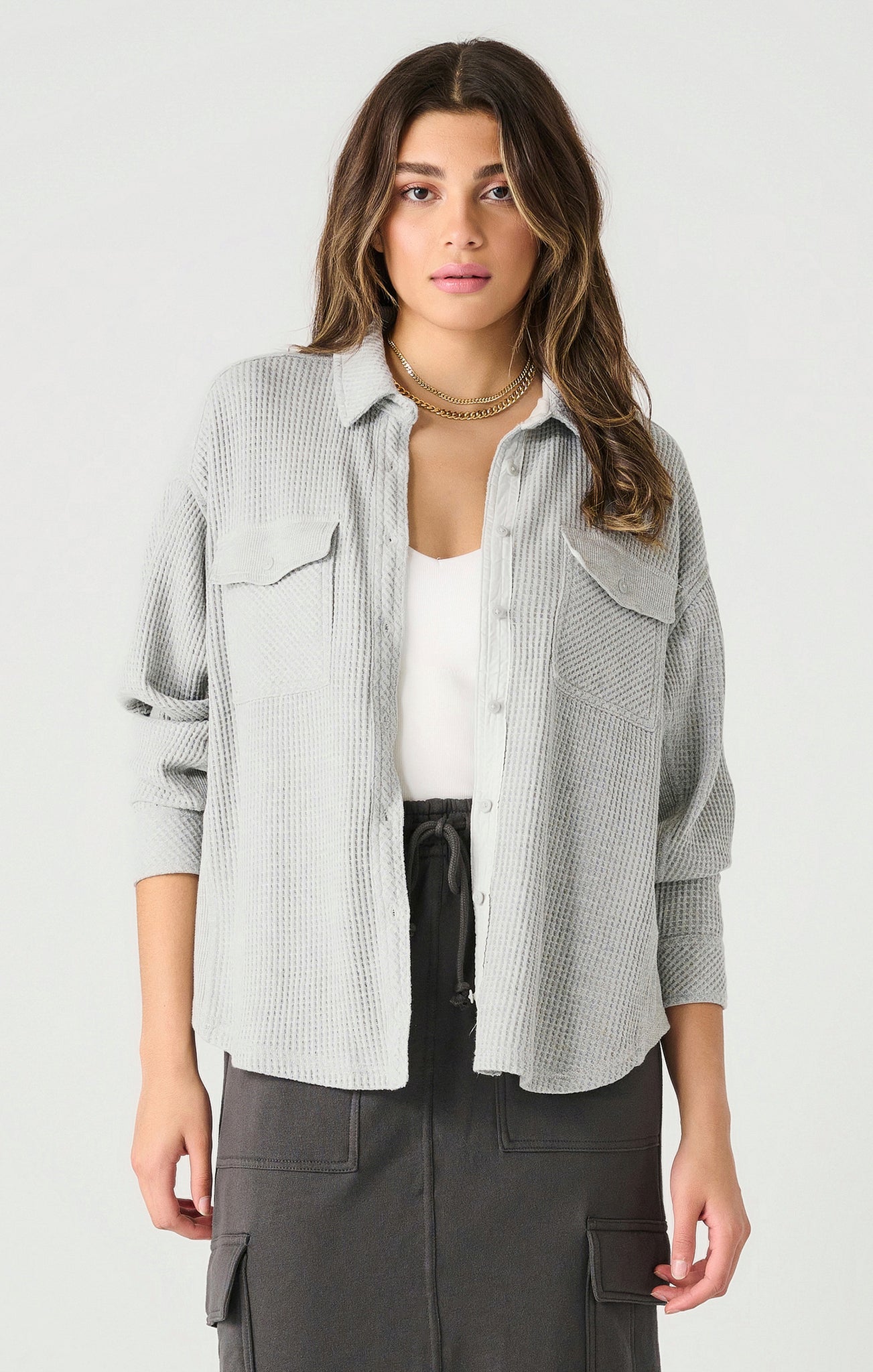 Grey Knit Shacket