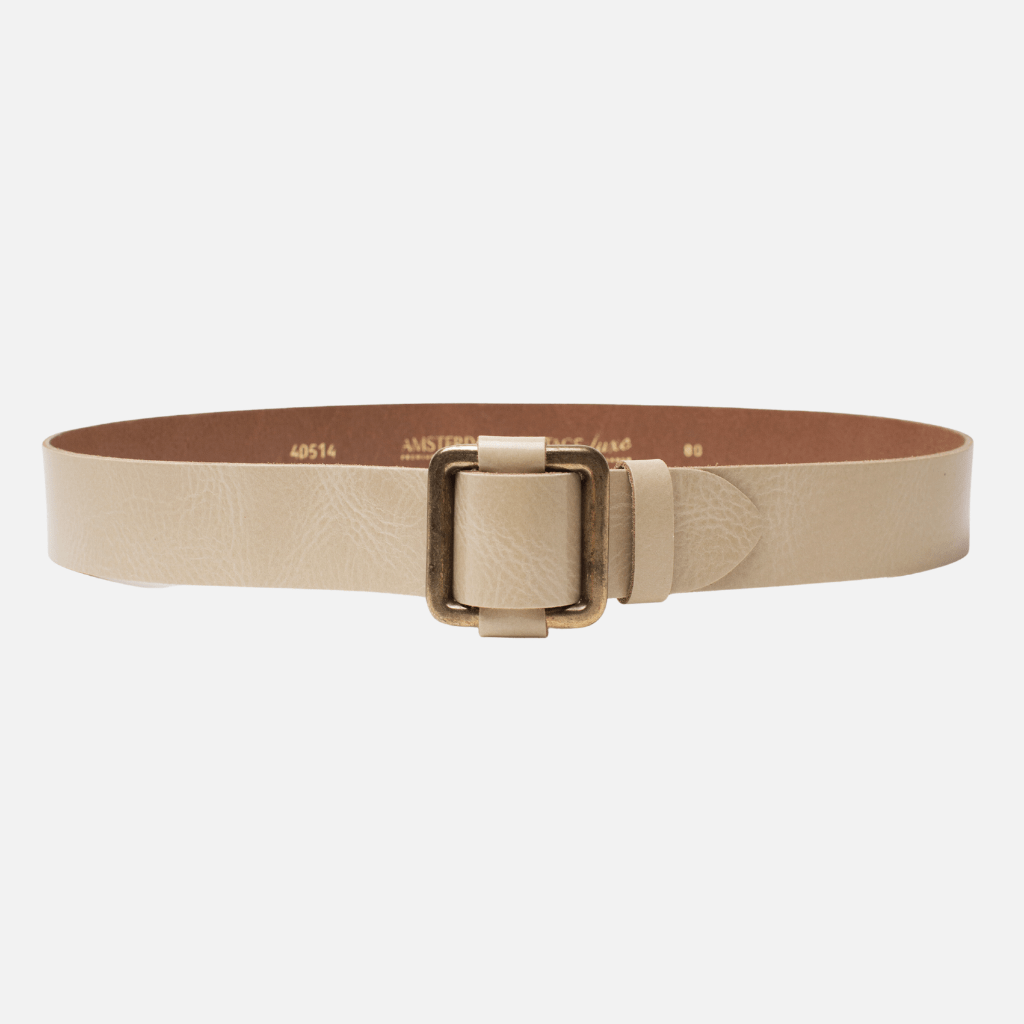 Pelle | Adjustable Gold Buckle Leather Slide Belt Women