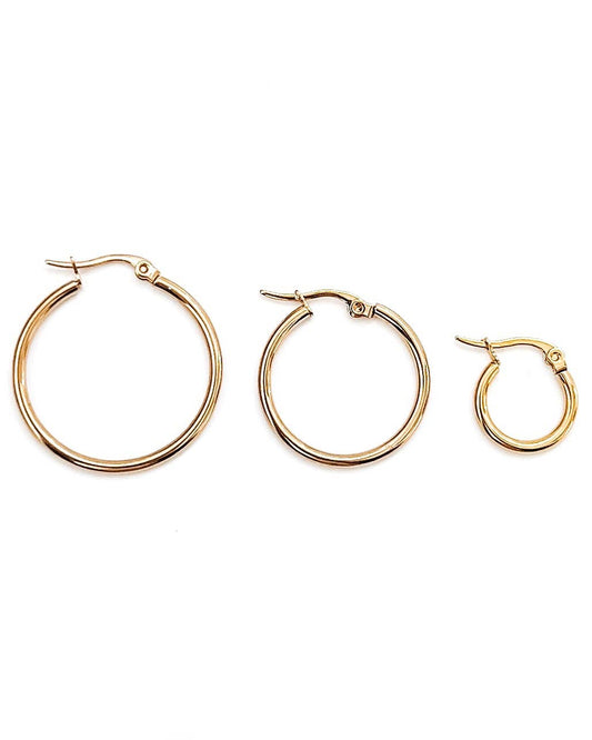 Eileen Everyday Gold Hoop Earrings || Choose Size