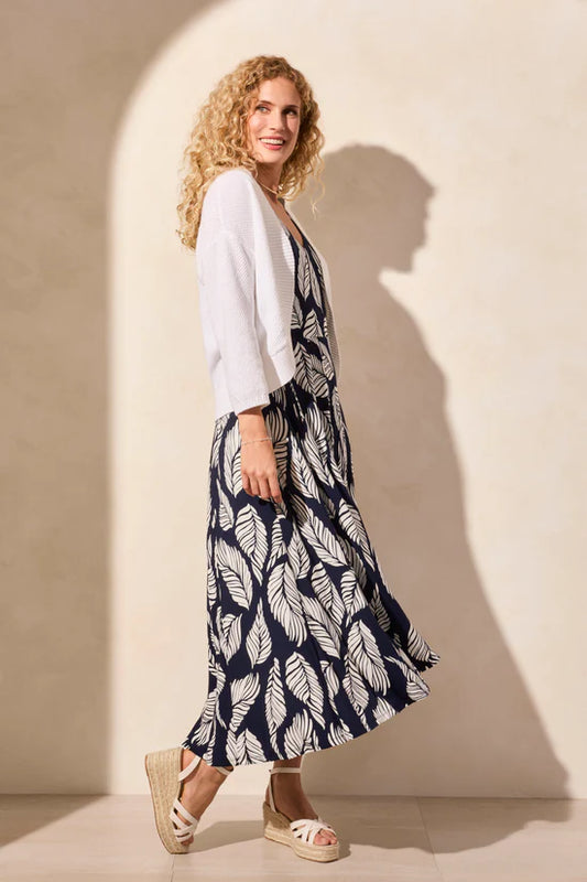 Tribal White Cocoon Cardigan