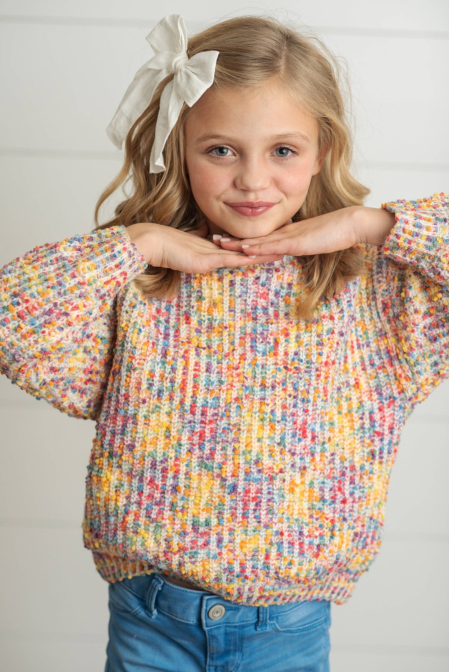 Kids Rainbow Confetti Sweater