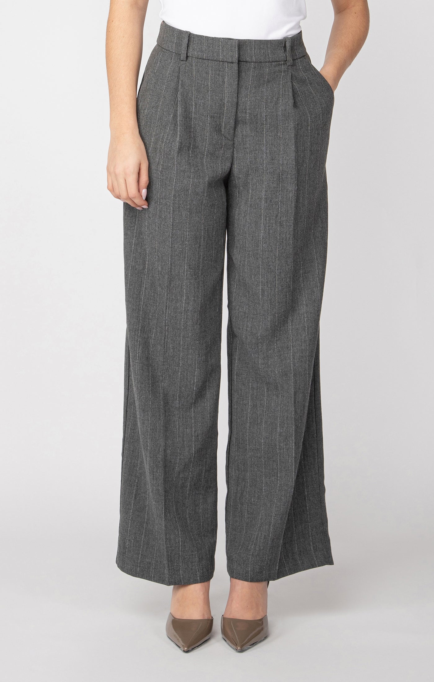 Grey Pinstripe Trouser