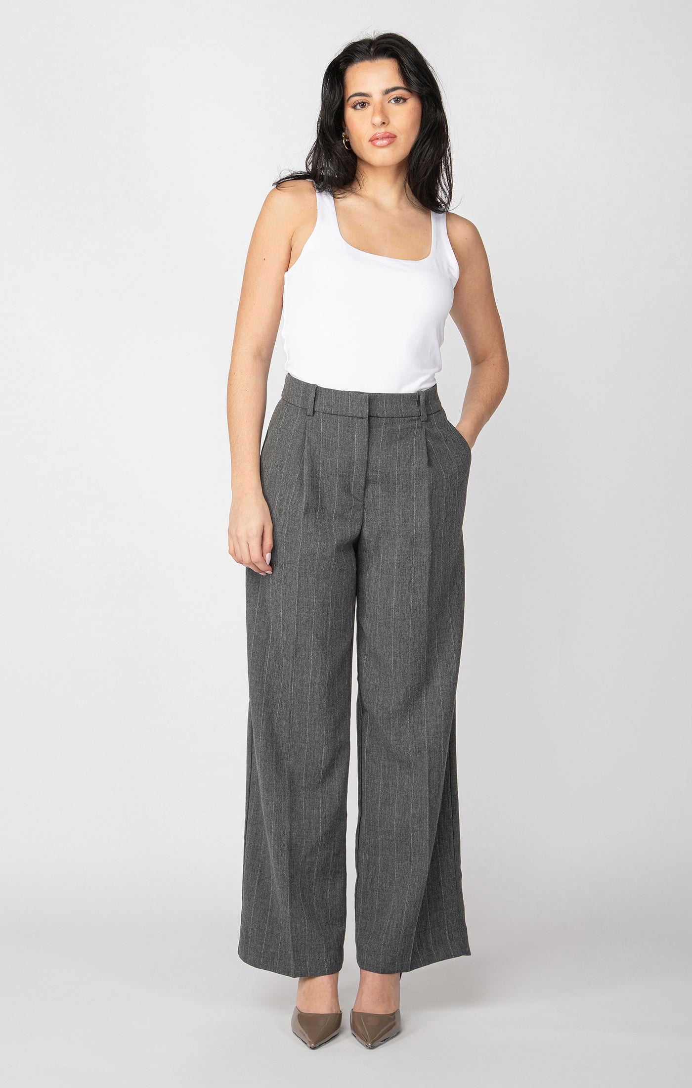 Grey Pinstripe Trouser