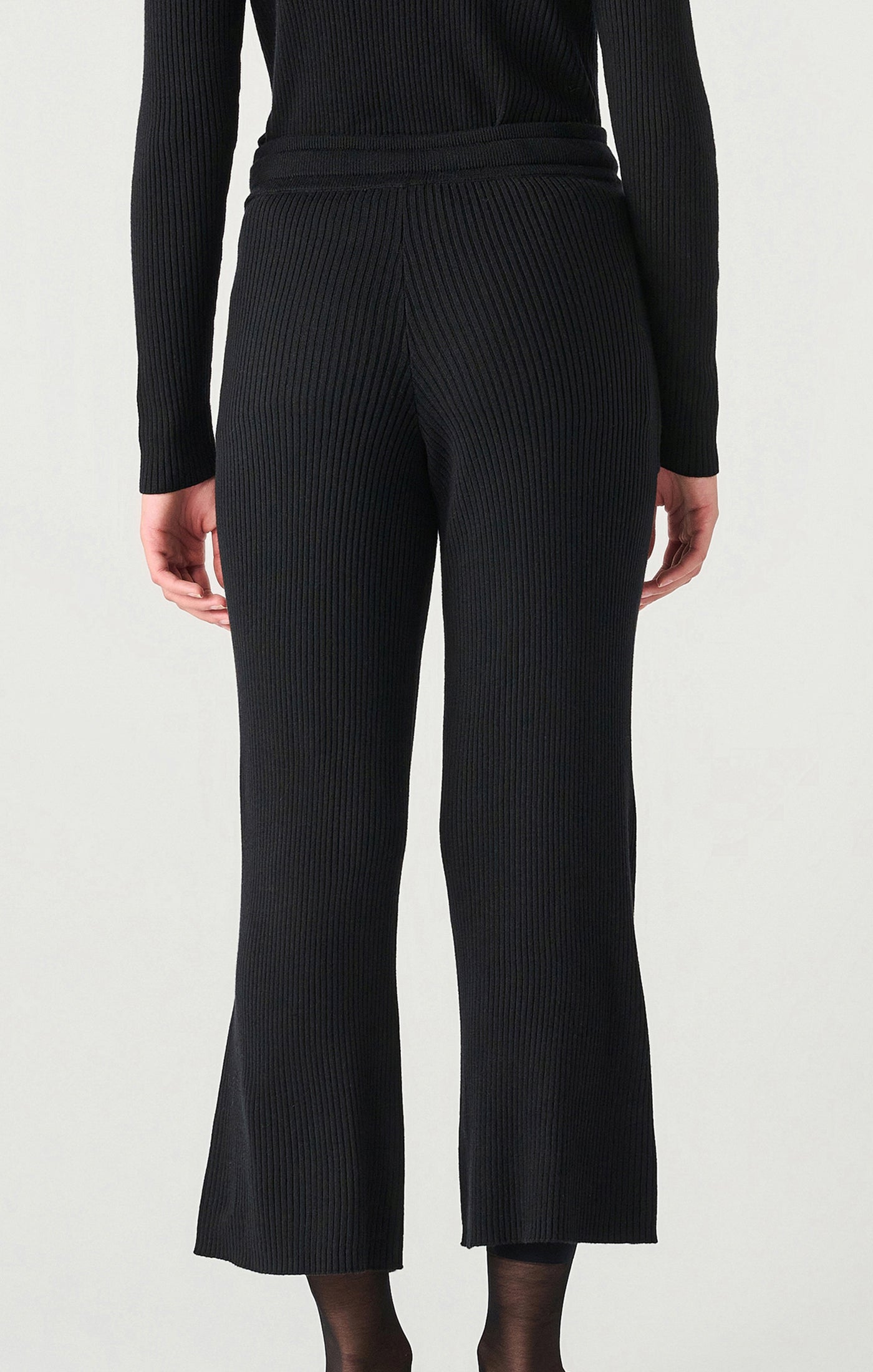 Black Ribbed Sweater Pant