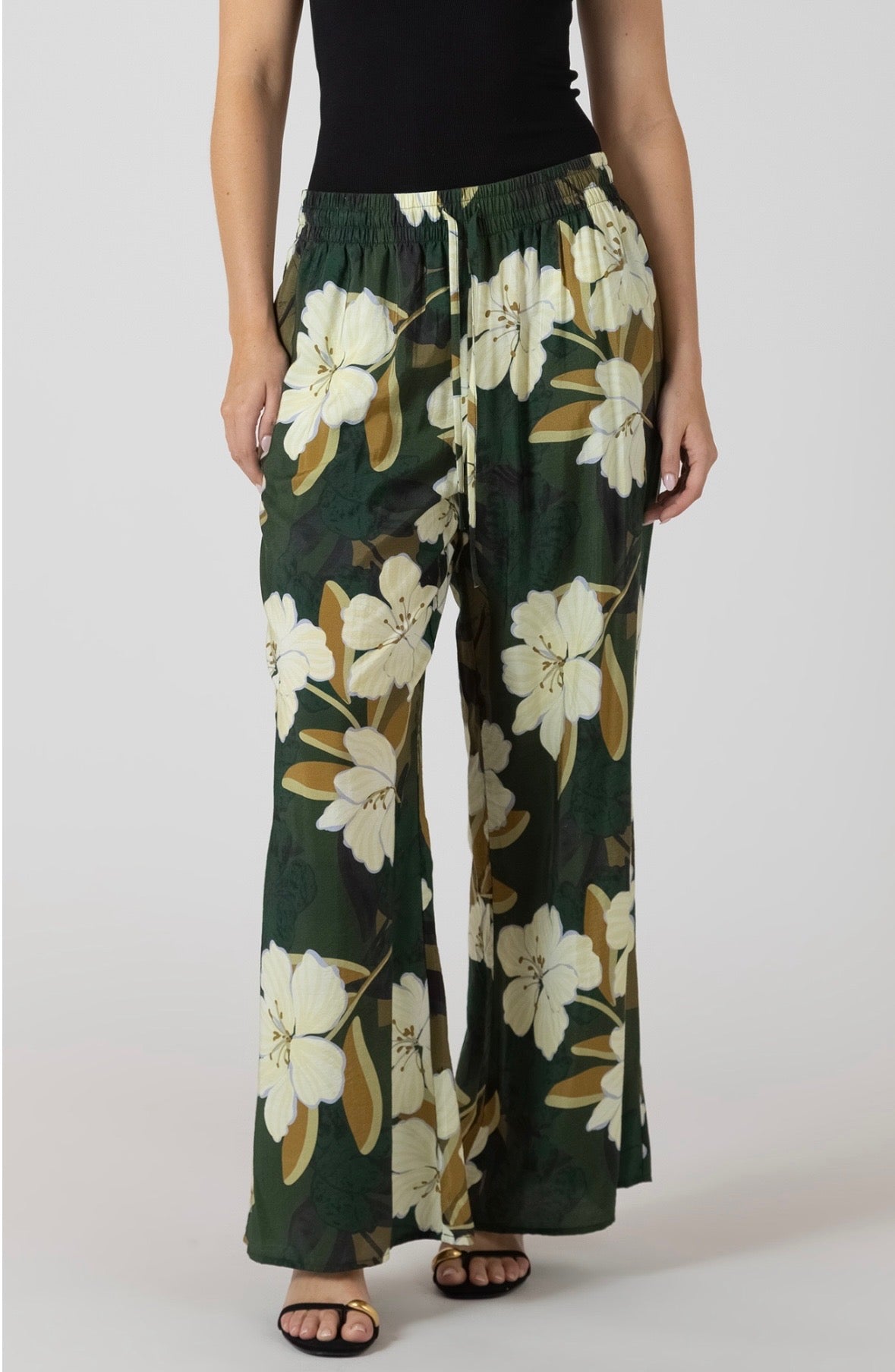 Dex Palm Blossom Wide Leg Pants