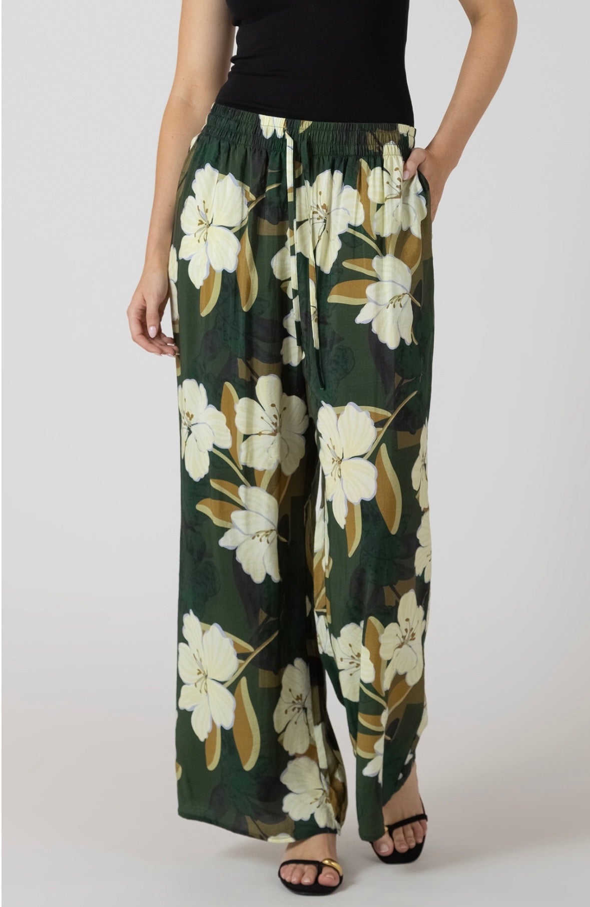 Dex Palm Blossom Wide Leg Pants