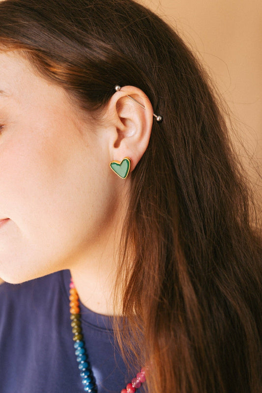 Verna Heart Stud Earrings