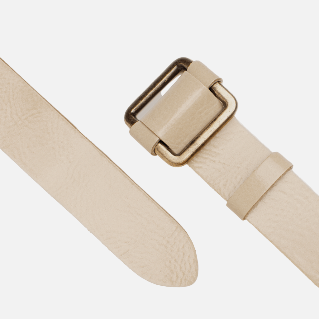 Pelle | Adjustable Gold Buckle Leather Slide Belt Women