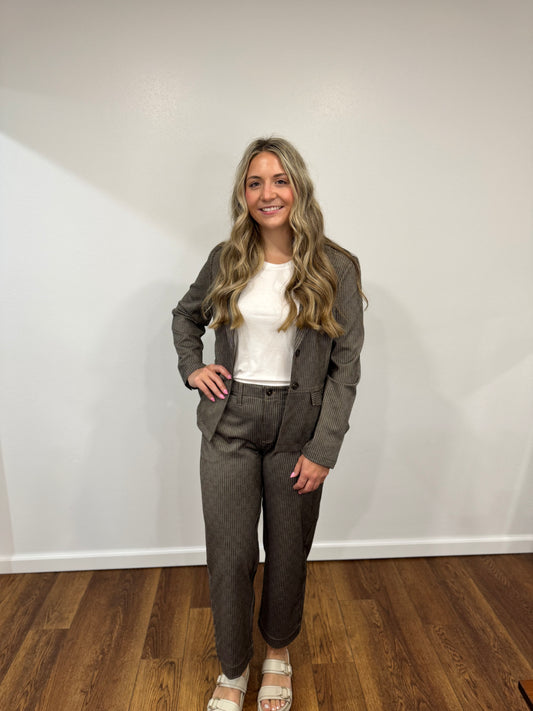 Liverpool Stripe Wide Leg Trouser