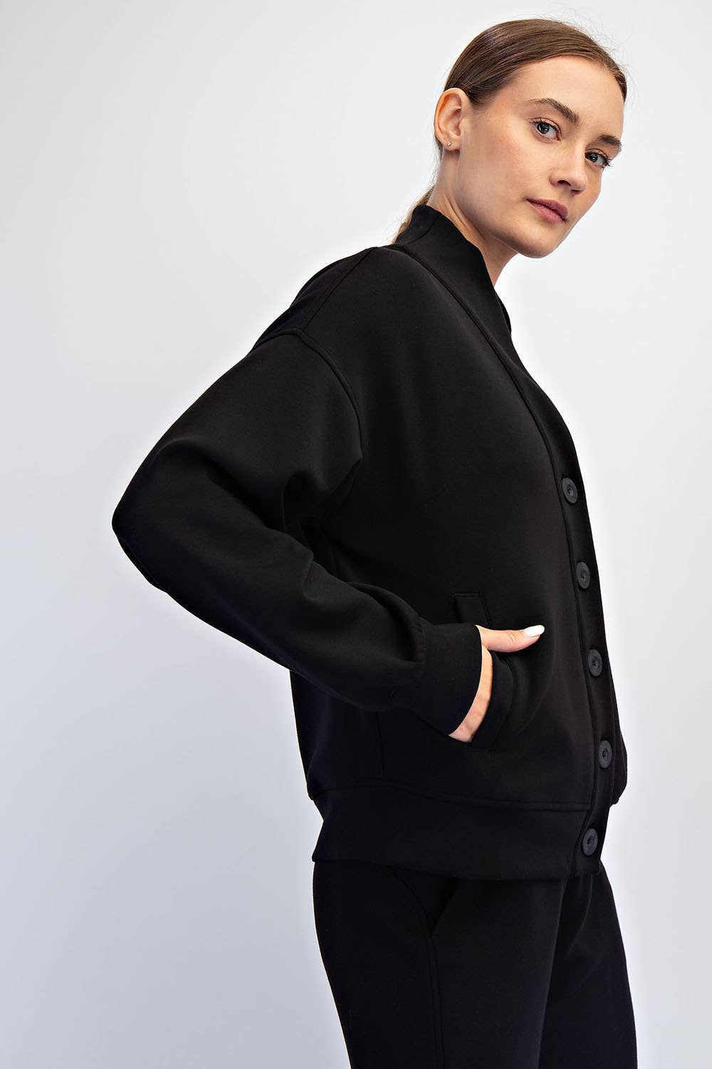 Black Scuba Cardigan