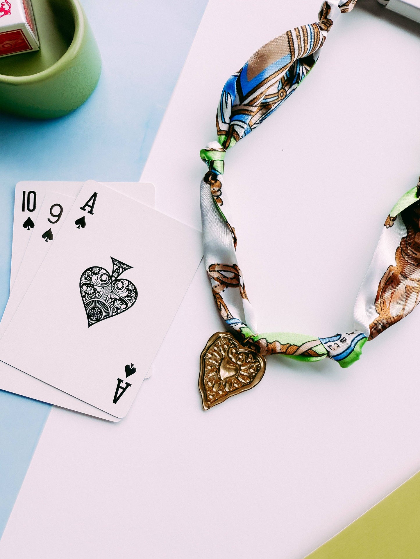 Camilla Heart Charm Scarf Necklace