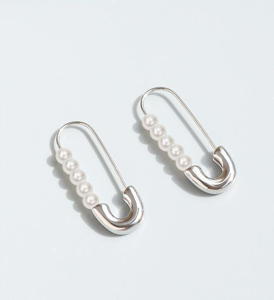 Safety Pin Earring Silver