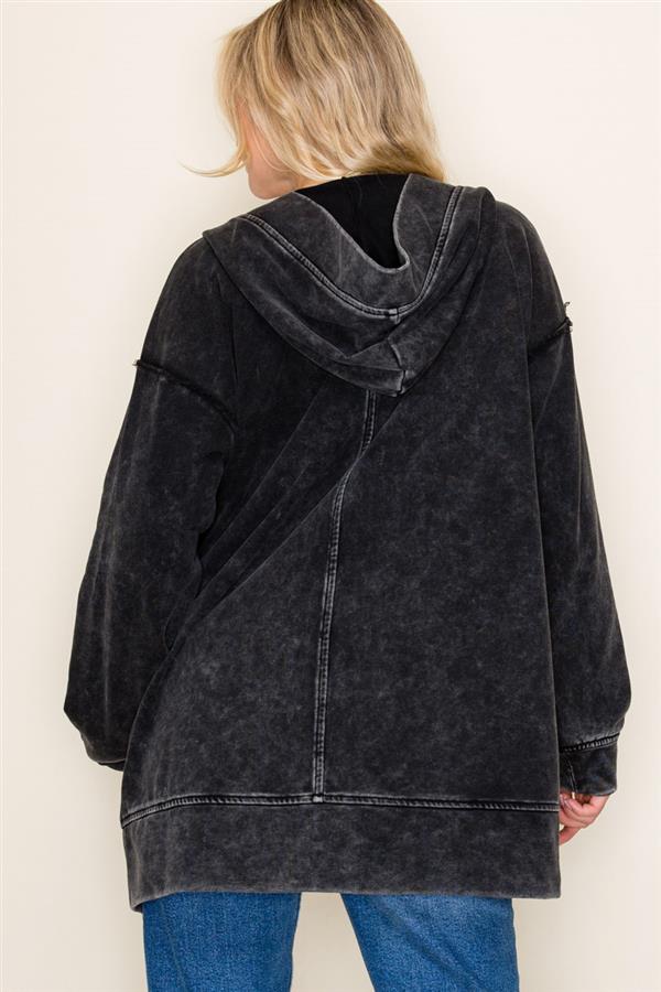 Washed Black Cardigan