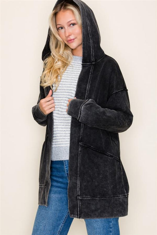 Washed Black Cardigan