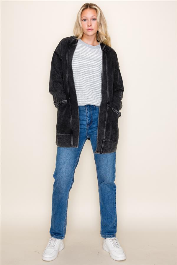 Washed Black Cardigan