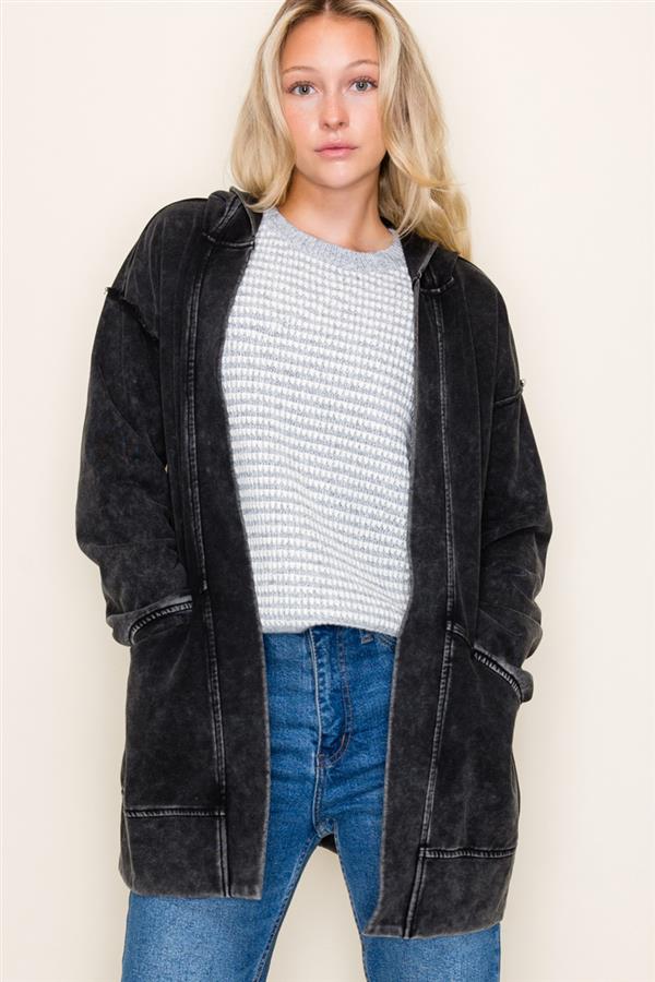 Washed Black Cardigan
