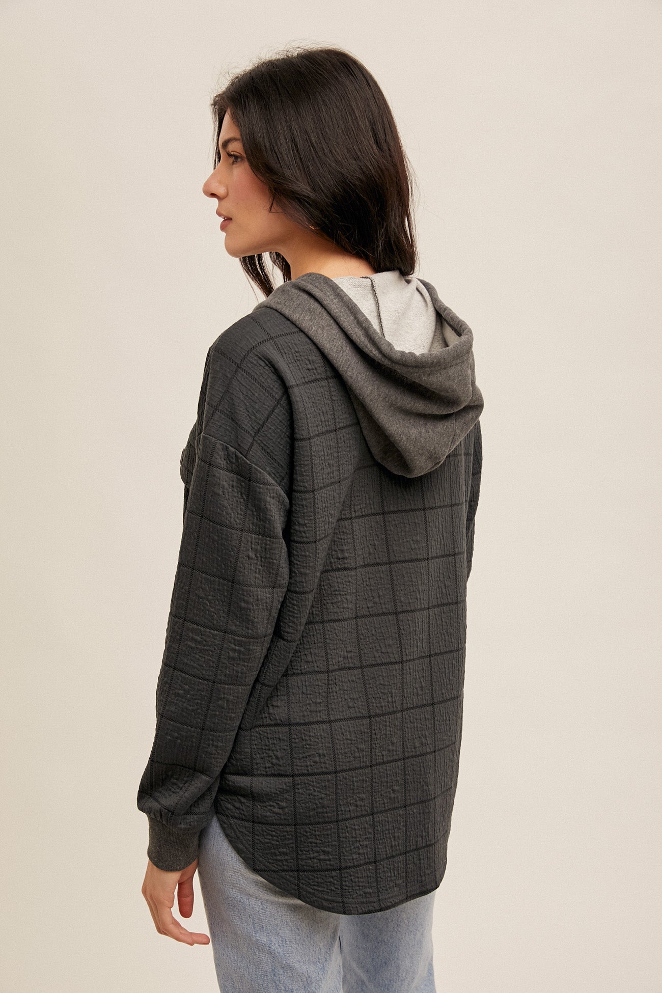 Checked Knit Shacket