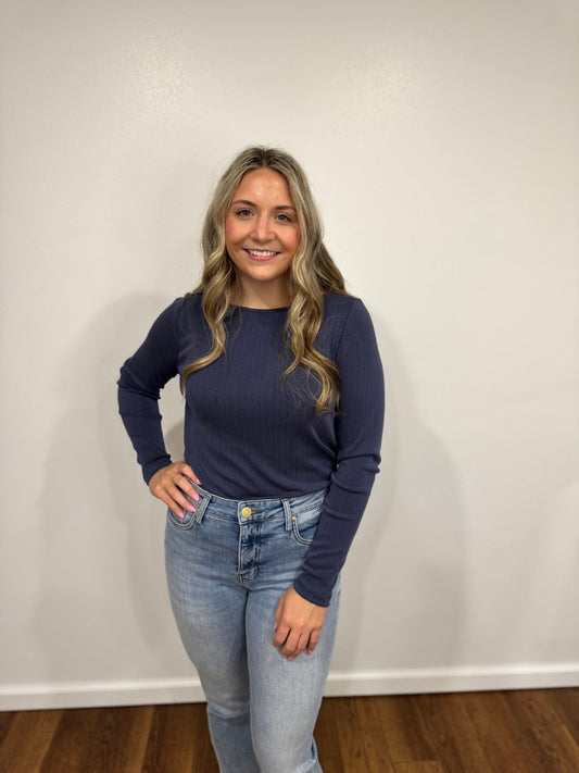 Liverpool Washed Navy Top