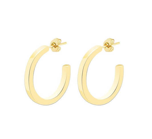 C shaped hoop earring