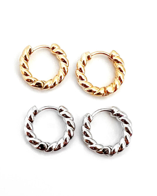 Eunice Twisted Hoop Earrings || Choose Color