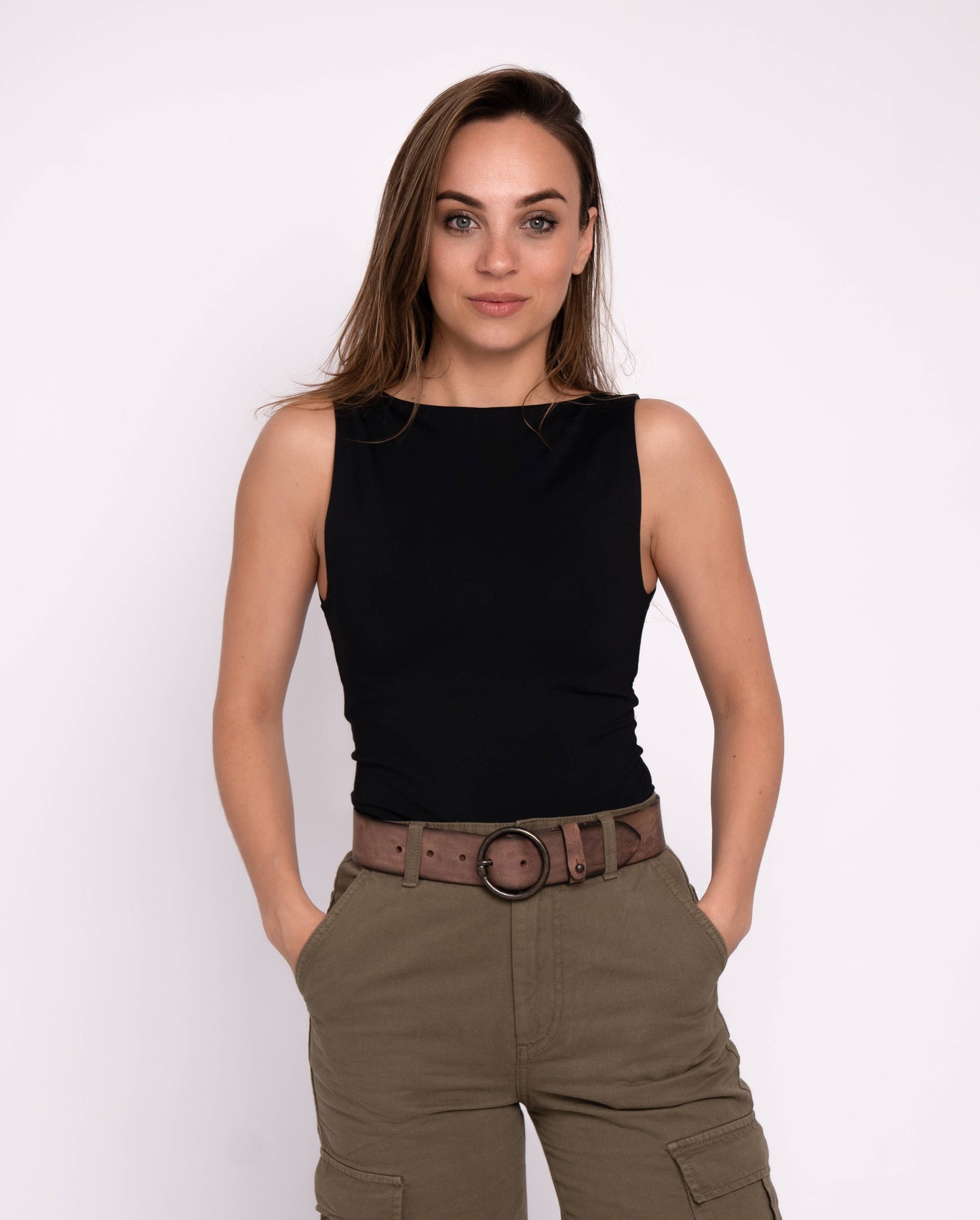 Rugged Leather Belt Women