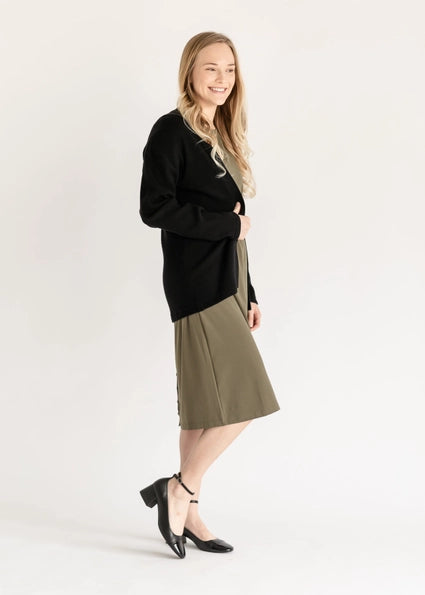 Plus Black Waffle Cardigan