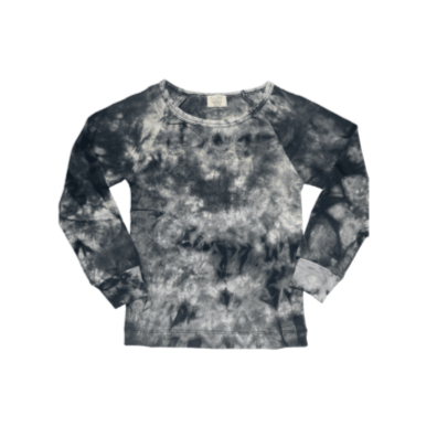 Kids Long Sleeve Tie Dye Tee- Black