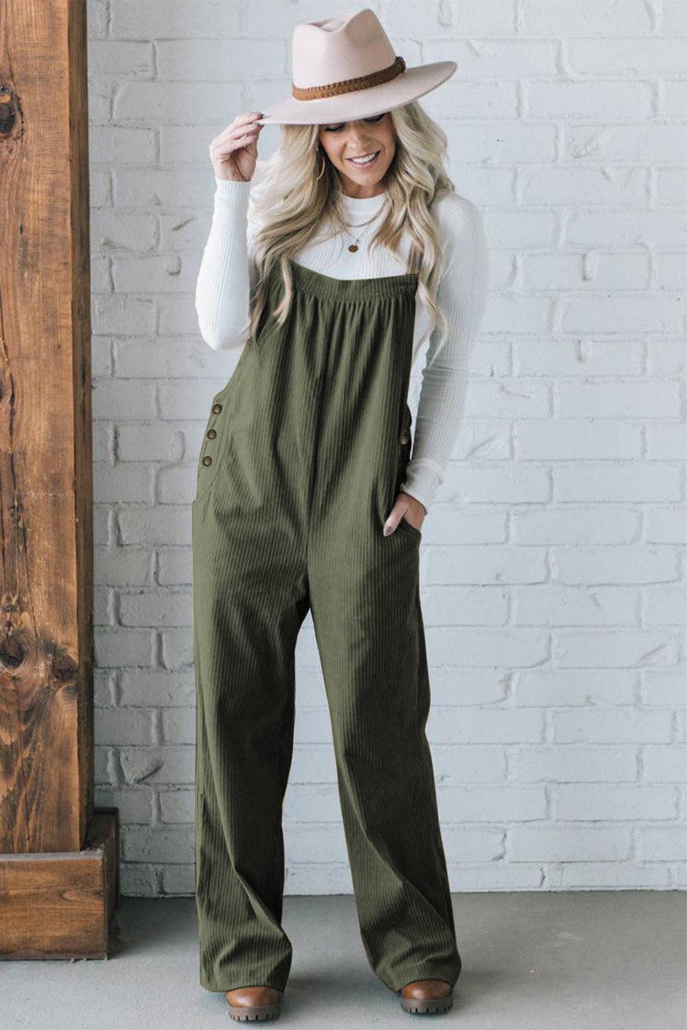 Alexa Relaxed Fit Corduroy Overalls