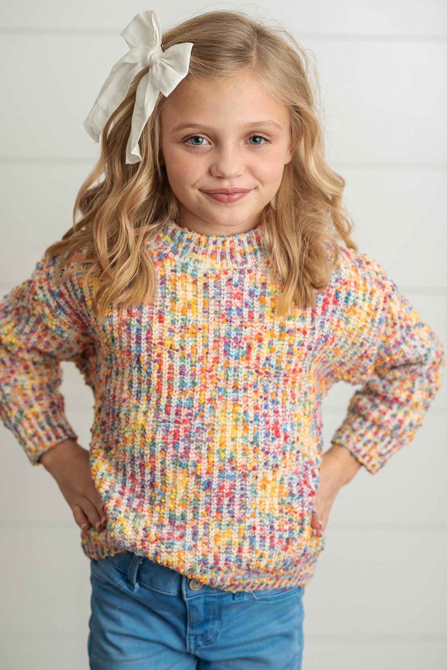 Kids Rainbow Confetti Sweater