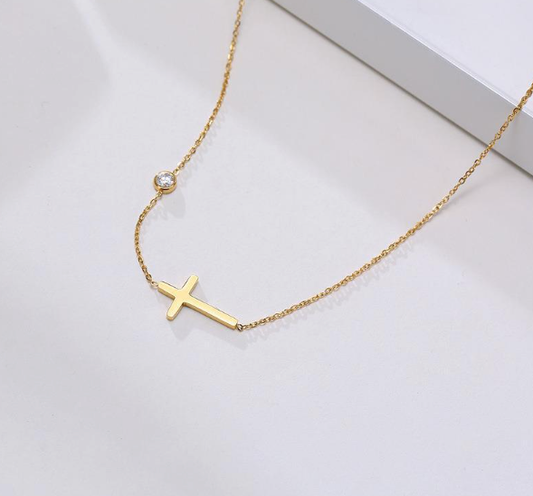 Side Cross Necklace