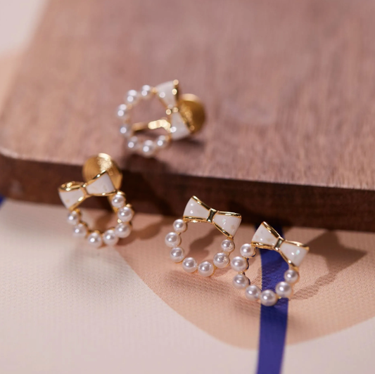 Pearly Bows Earring