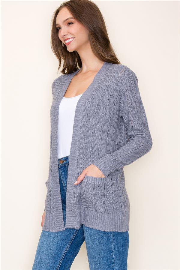 Charcoal Cable Cardigan