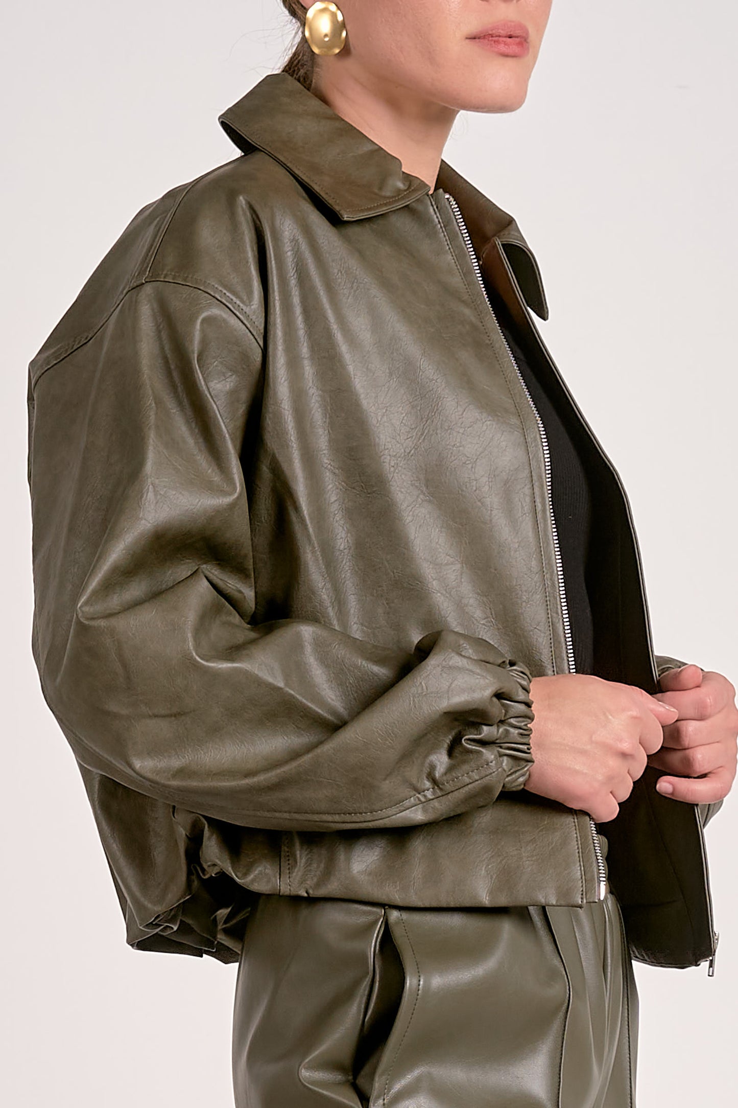 Elan Olive Bomber Jacket