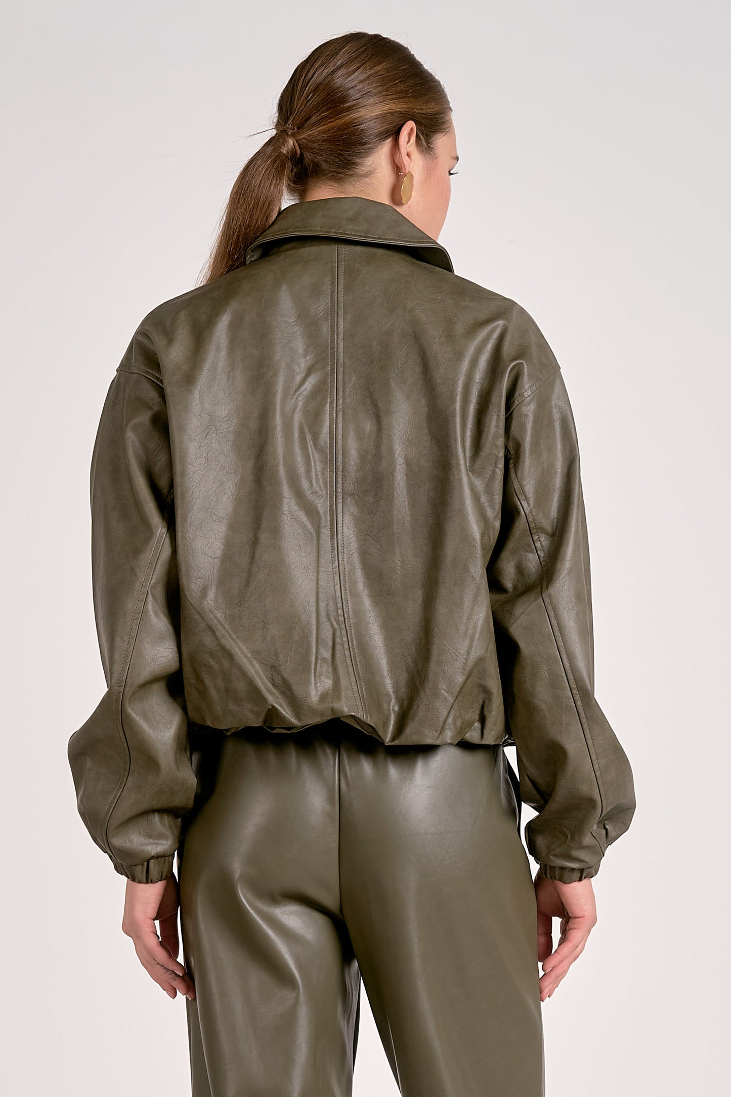Elan Olive Bomber Jacket
