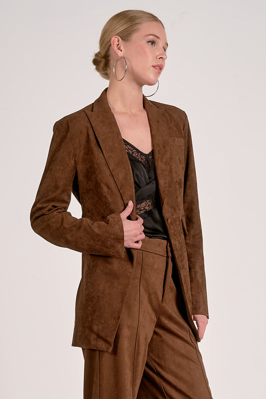 Elan Chocolate Suede Blazer