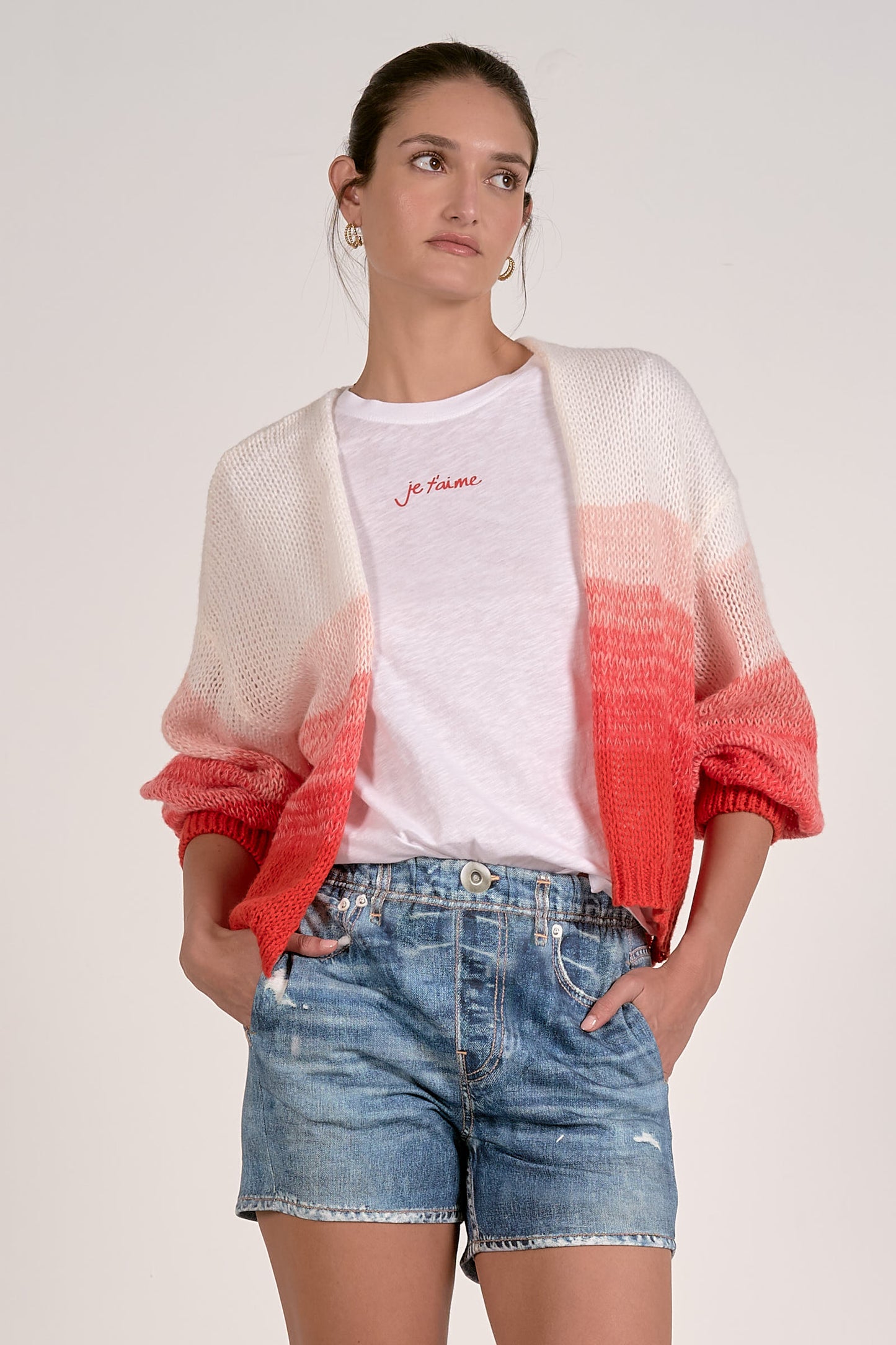 Elan Loose Knit Cardigan Sweater