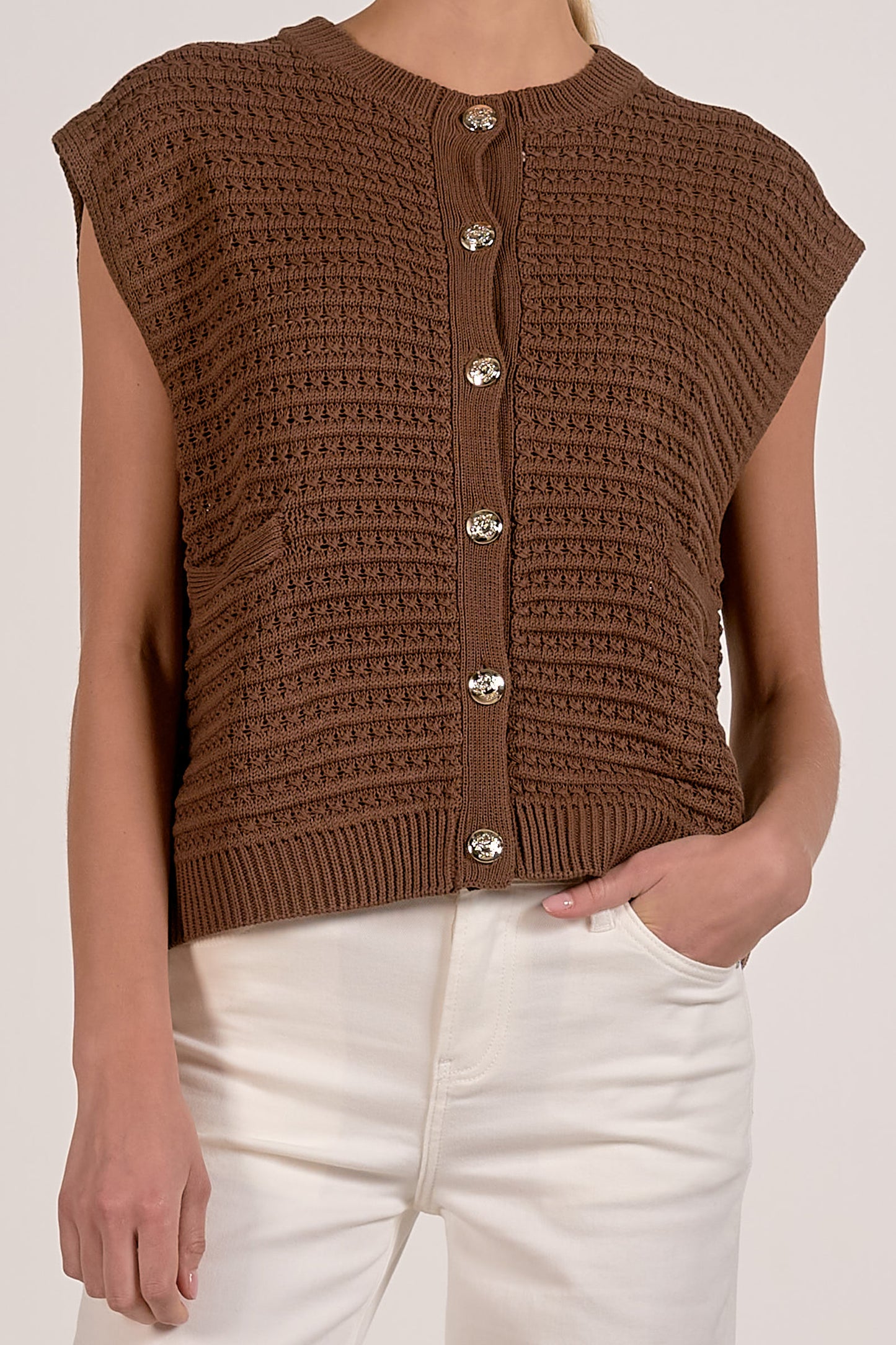 Elan Camel Cardigan Sweater