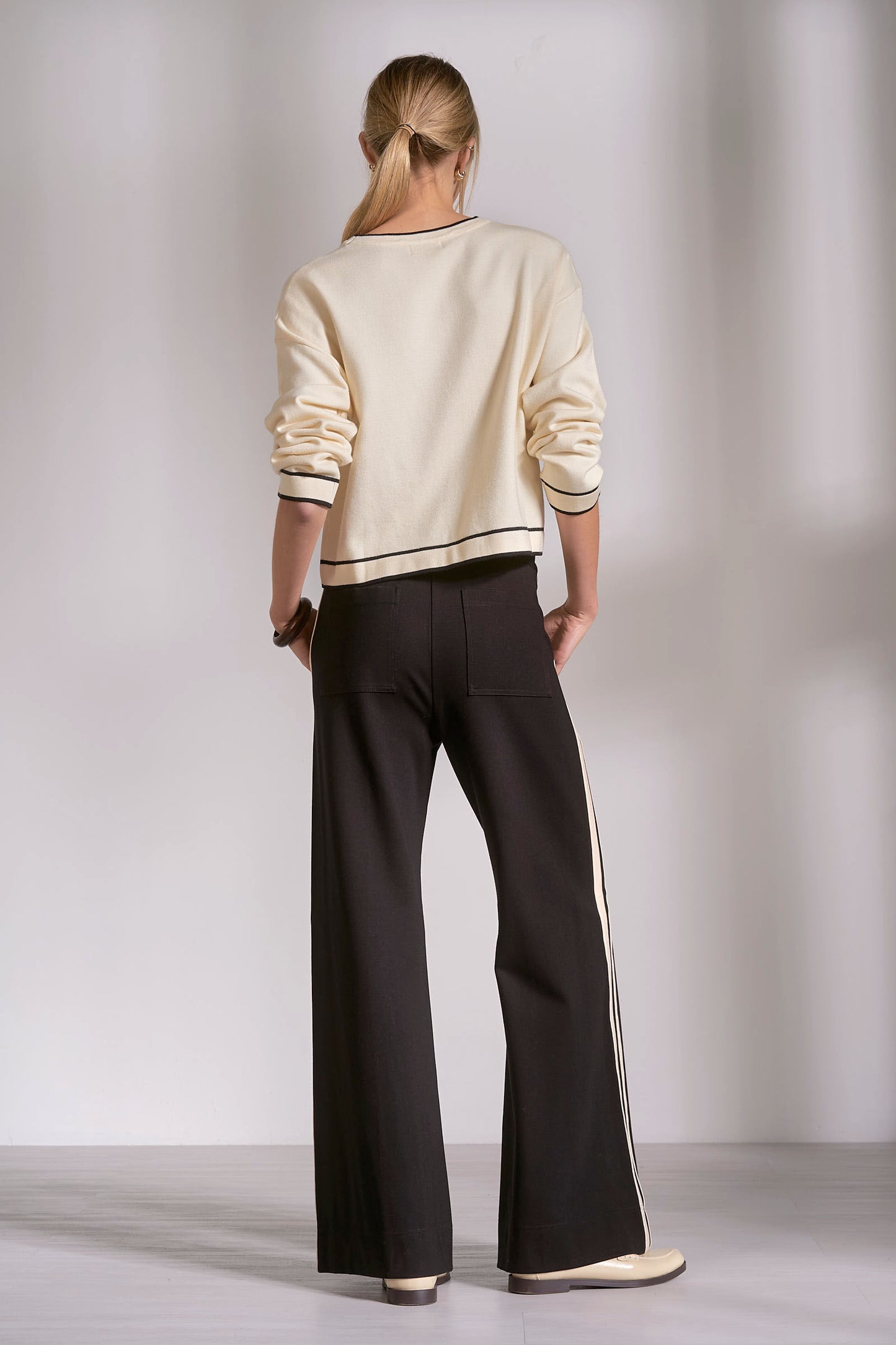 Elan Crew Neck Contrast Sweater