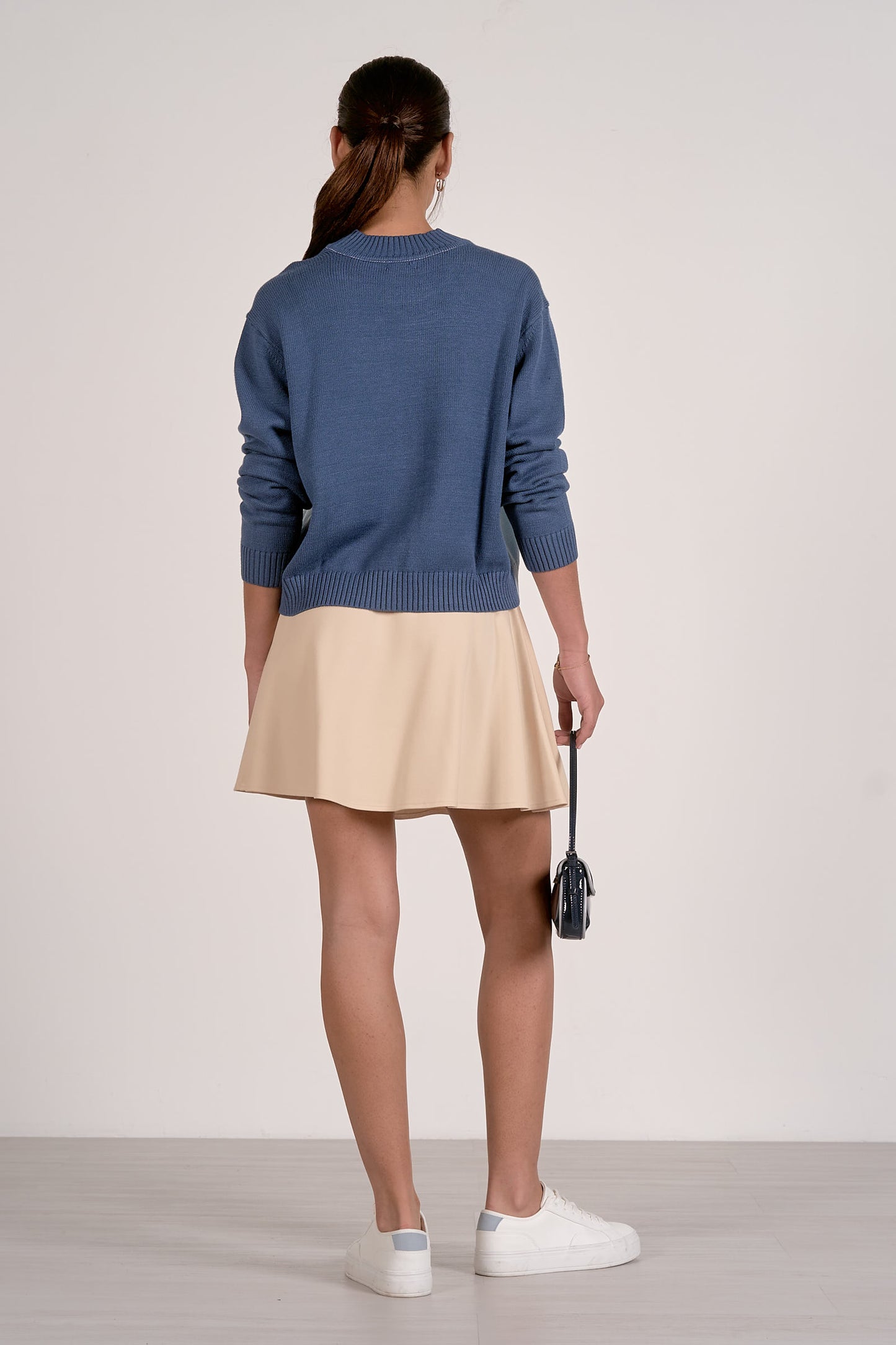 Elan Blue Colorblock Sweater