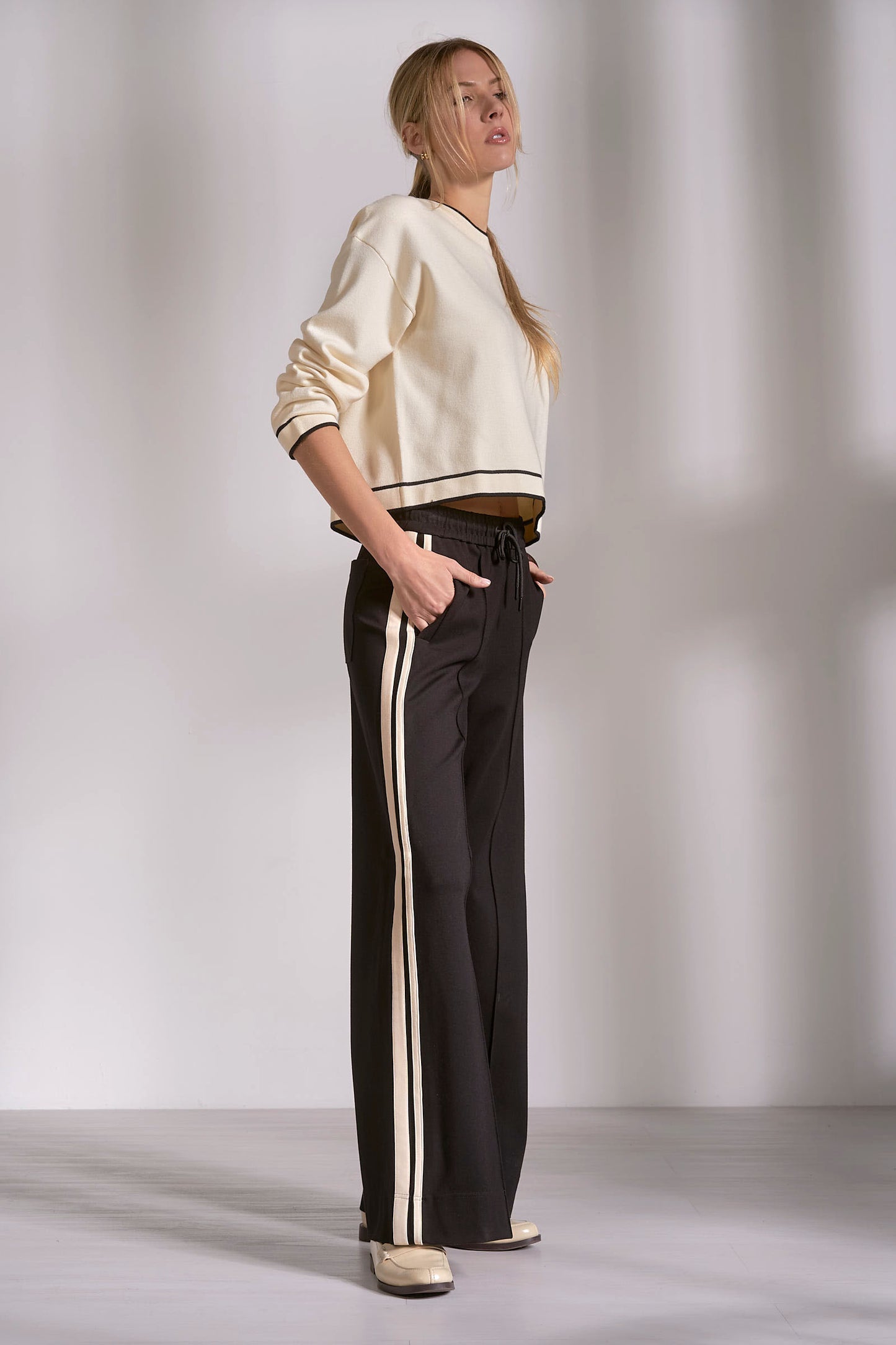 Elan Crew Neck Contrast Sweater