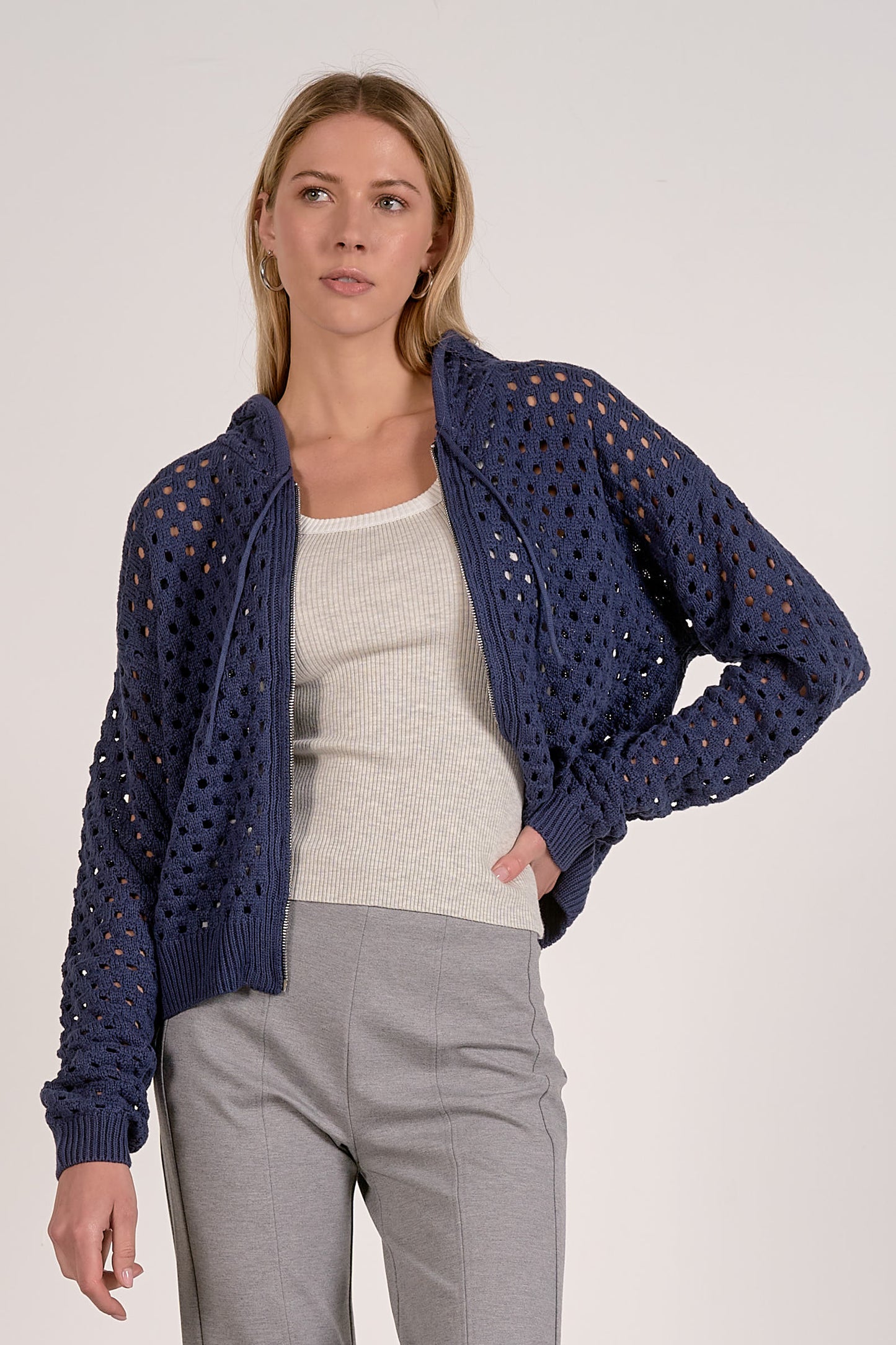 Elan Full Zip Cardigan Sweater