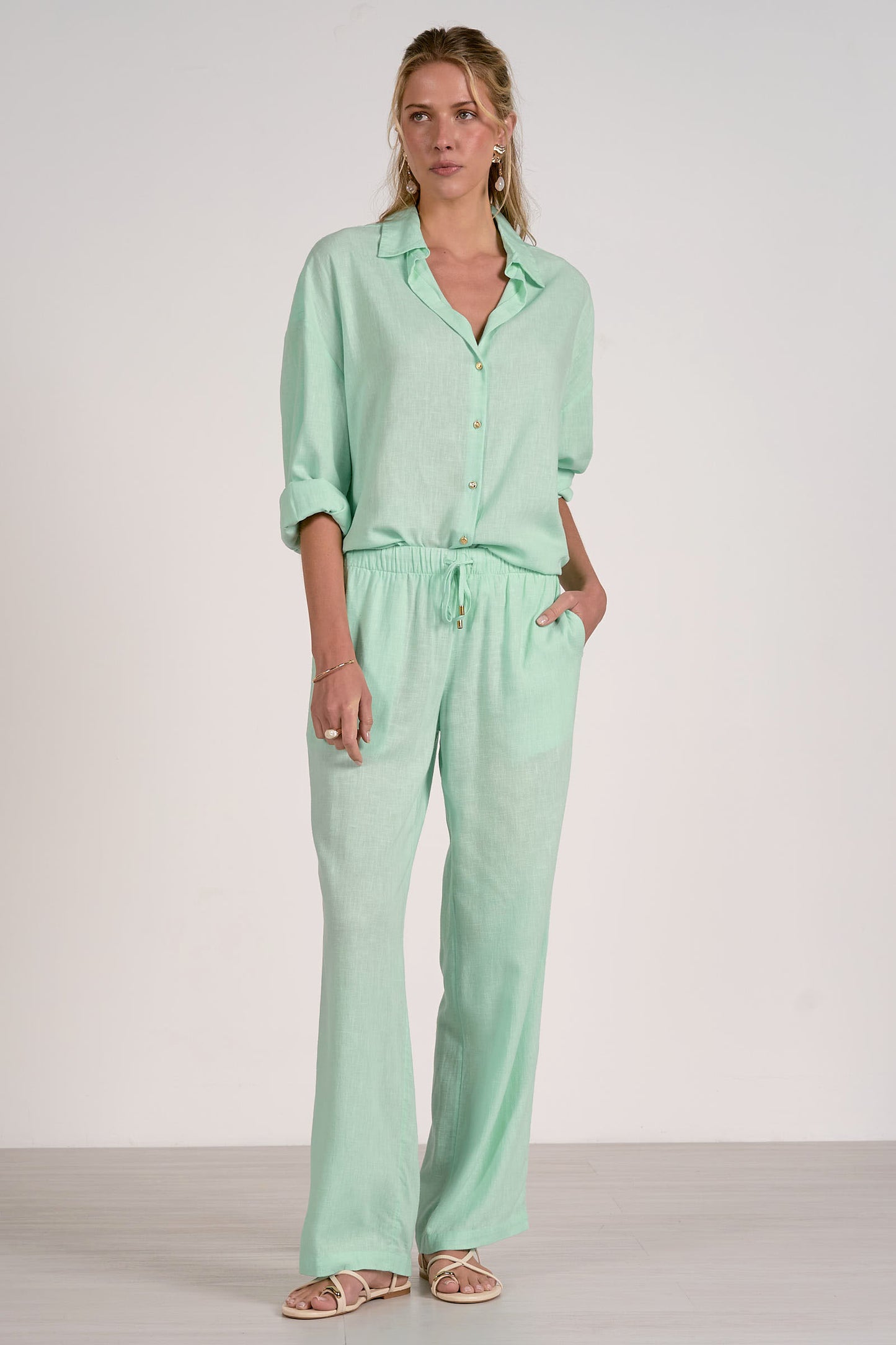 Elan Mint Button Down Shirt